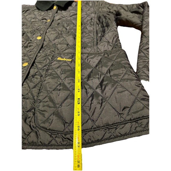 Barbour Annandale Jacket Sz US 12 Navy Blue Quilted Snap Front Corduroy Collar - Picture 9 of 10